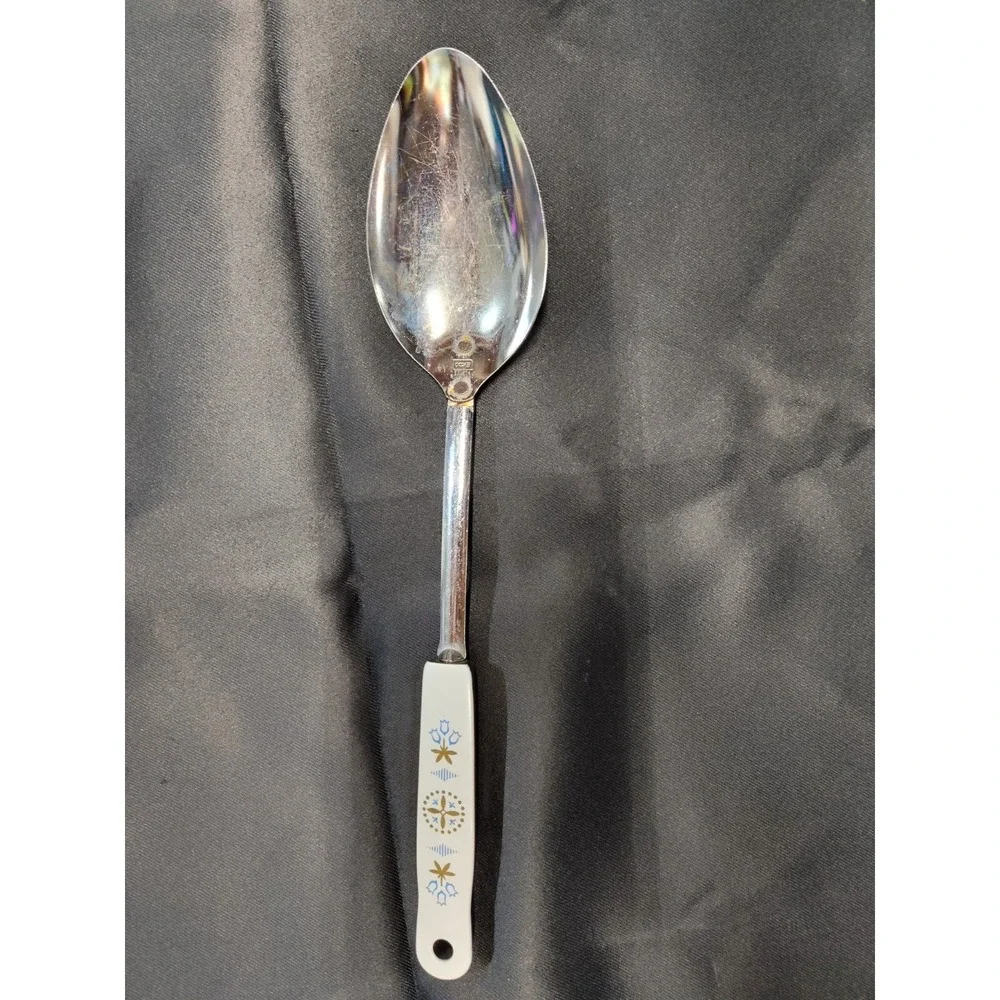 Ekco Holland Tulip serving spoon USA Chromium plated vintage movie prop deco
